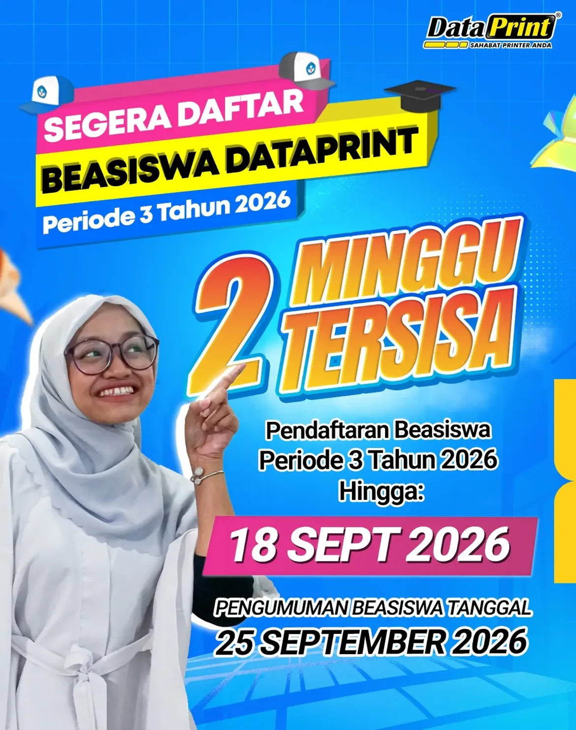 Beasiswa DataPrint Periode 3 Tahun 2026 (Batas Akhir 18 September 2026)